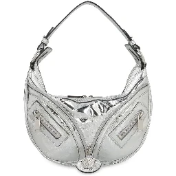 Silver Lamb Leather Shoulder Bag