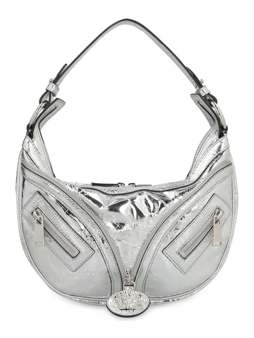 Silver Lamb Leather Shoulder Bag