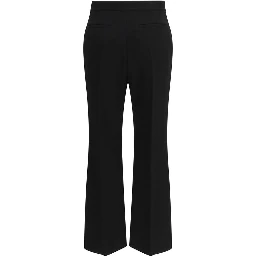 Black Fleece Wool Flared Pants