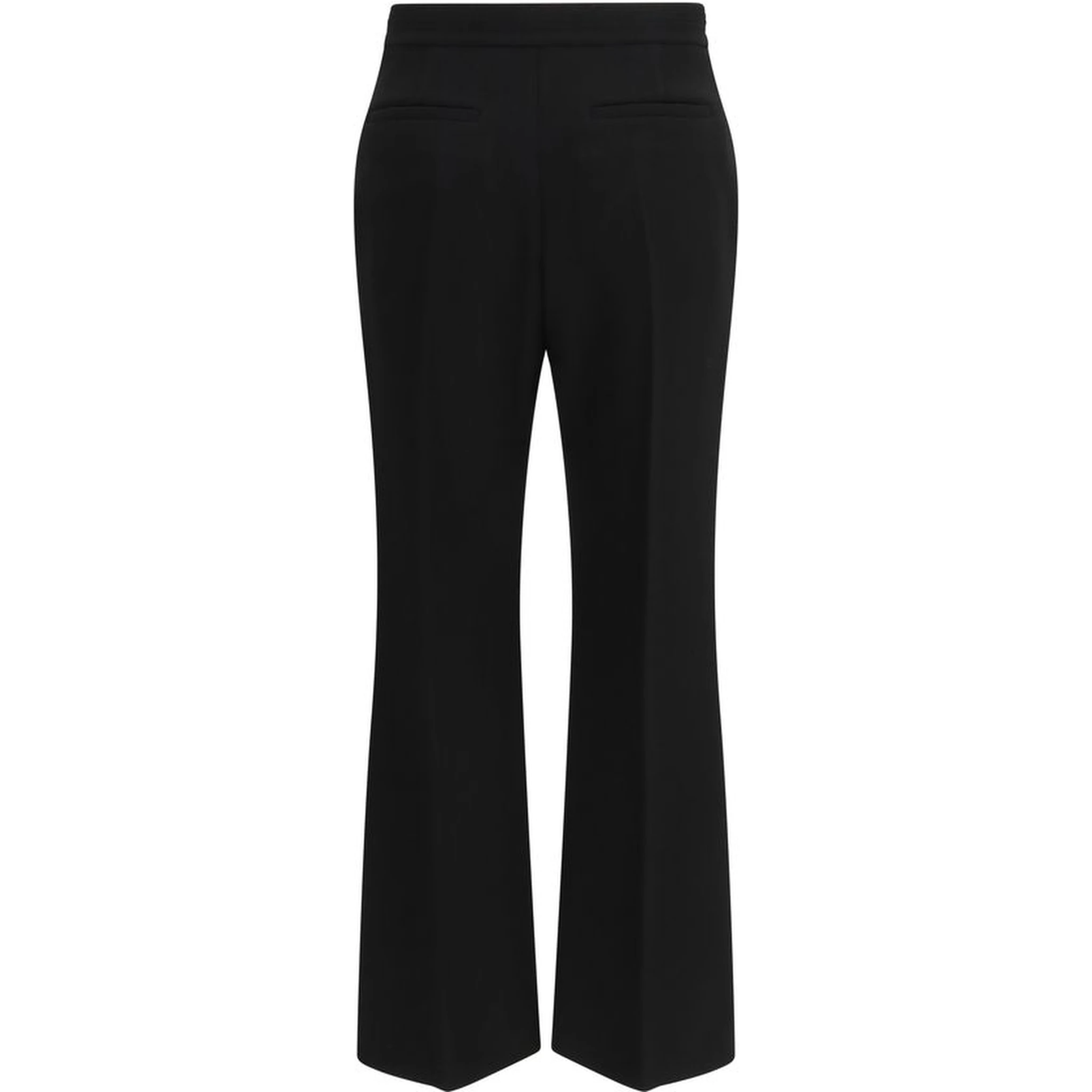 Black Fleece Wool Flared Pants