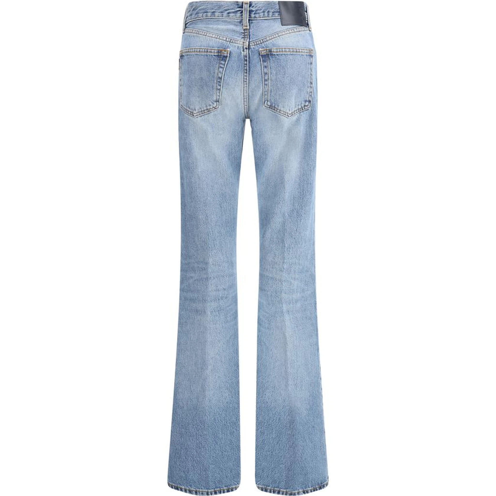 Light Blue Cotton Flared Jeans
