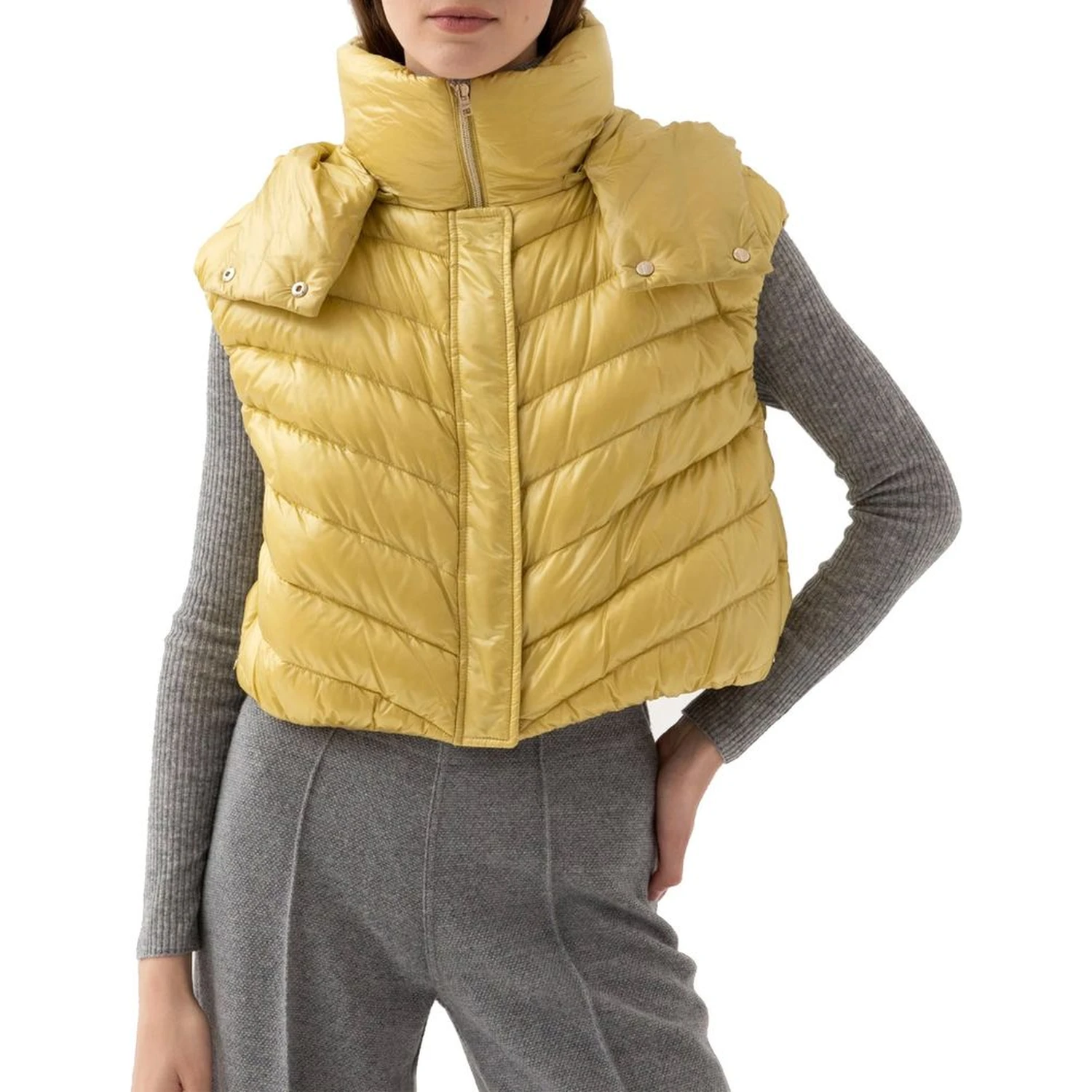 Bicolor Polyamide Sleveless Jacket