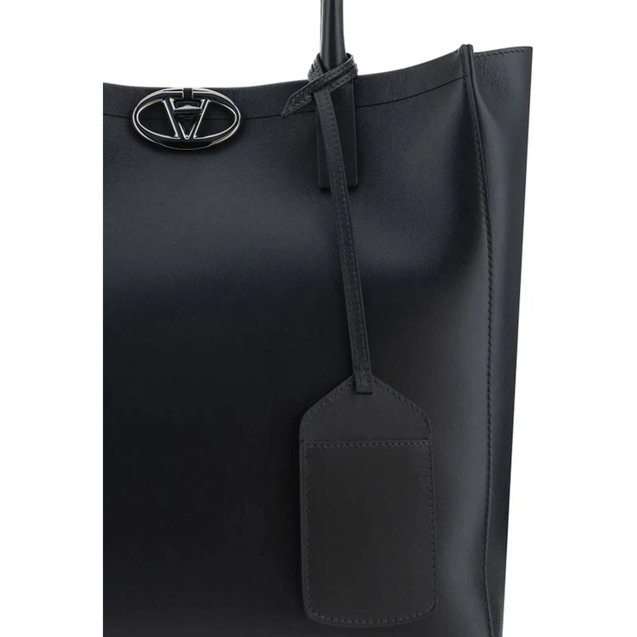 Black Calfskin Tote Bag