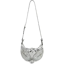 Silver Lamb Leather Shoulder Bag