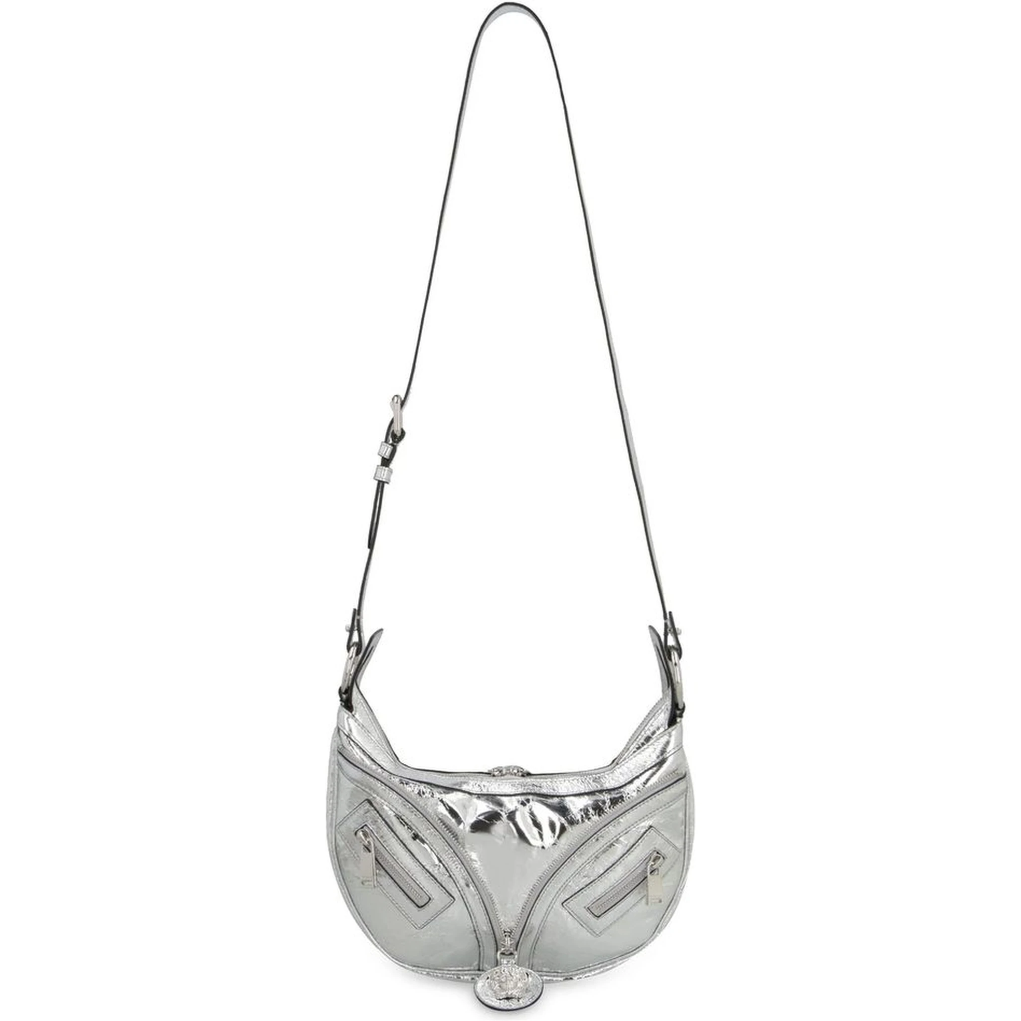 Silver Lamb Leather Shoulder Bag