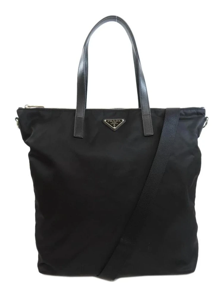 Black Nylon Tote Bag