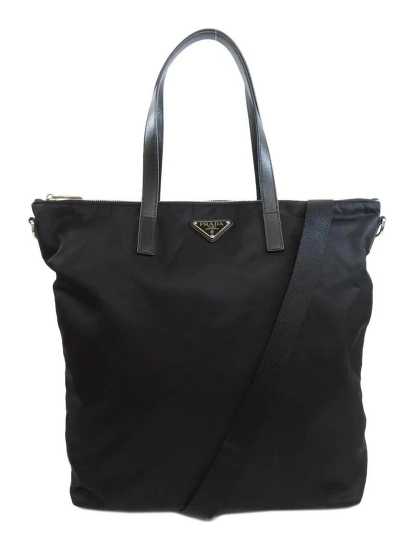 Black Nylon Tote Bag
