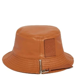 Brown Calfskin Bucket Hat