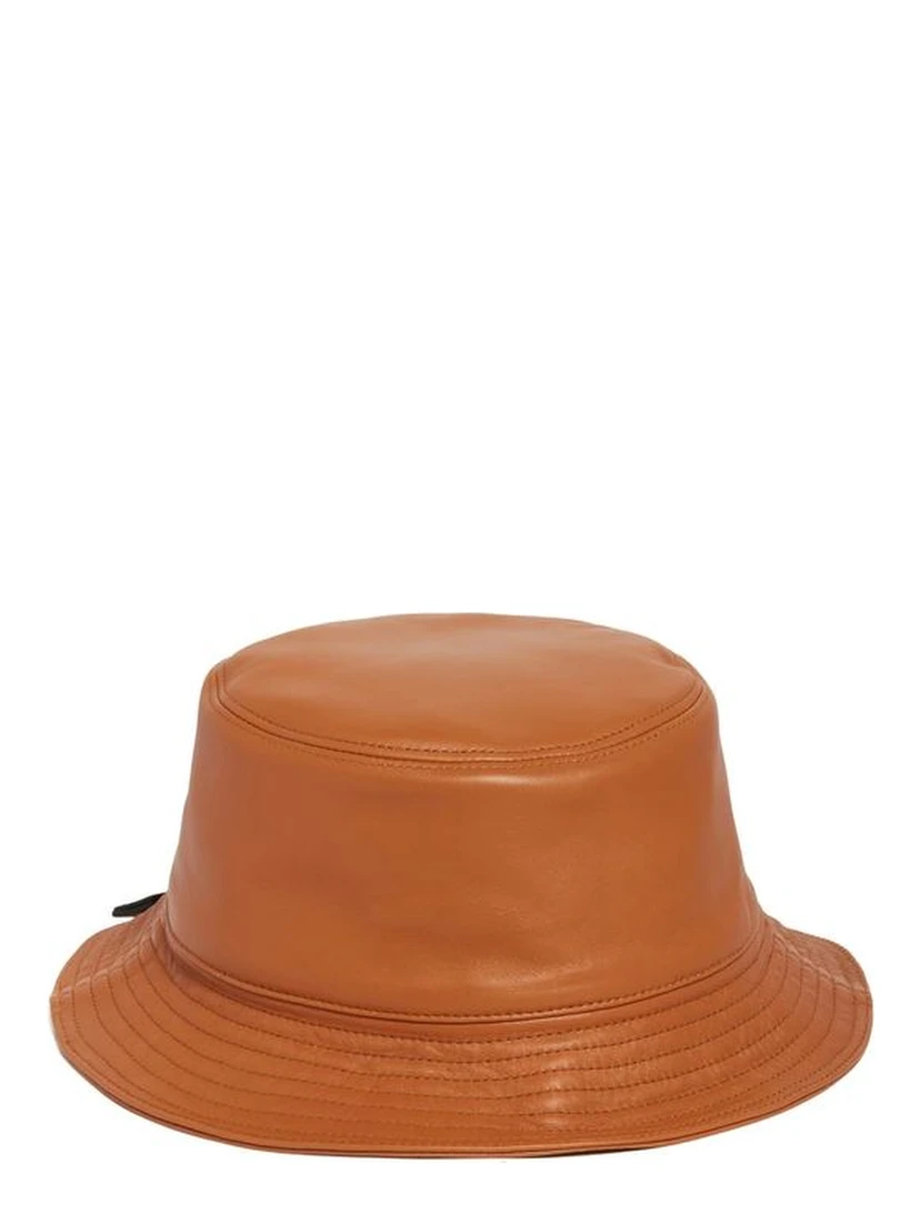 Brown Calfskin Bucket Hat