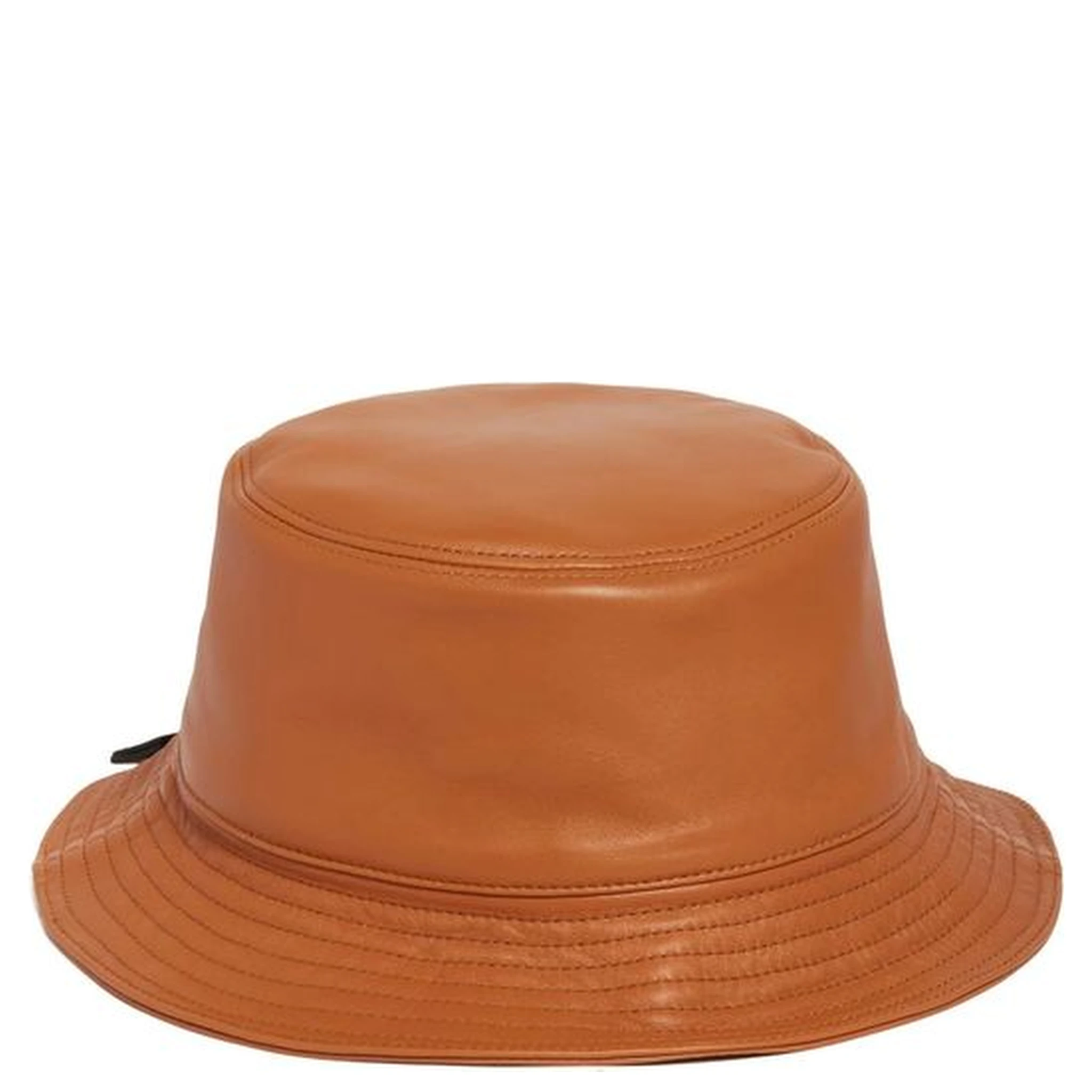 Brown Calfskin Bucket Hat