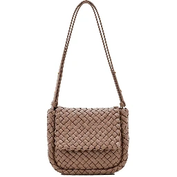 Brown Lamb Leather Shoulder Bag