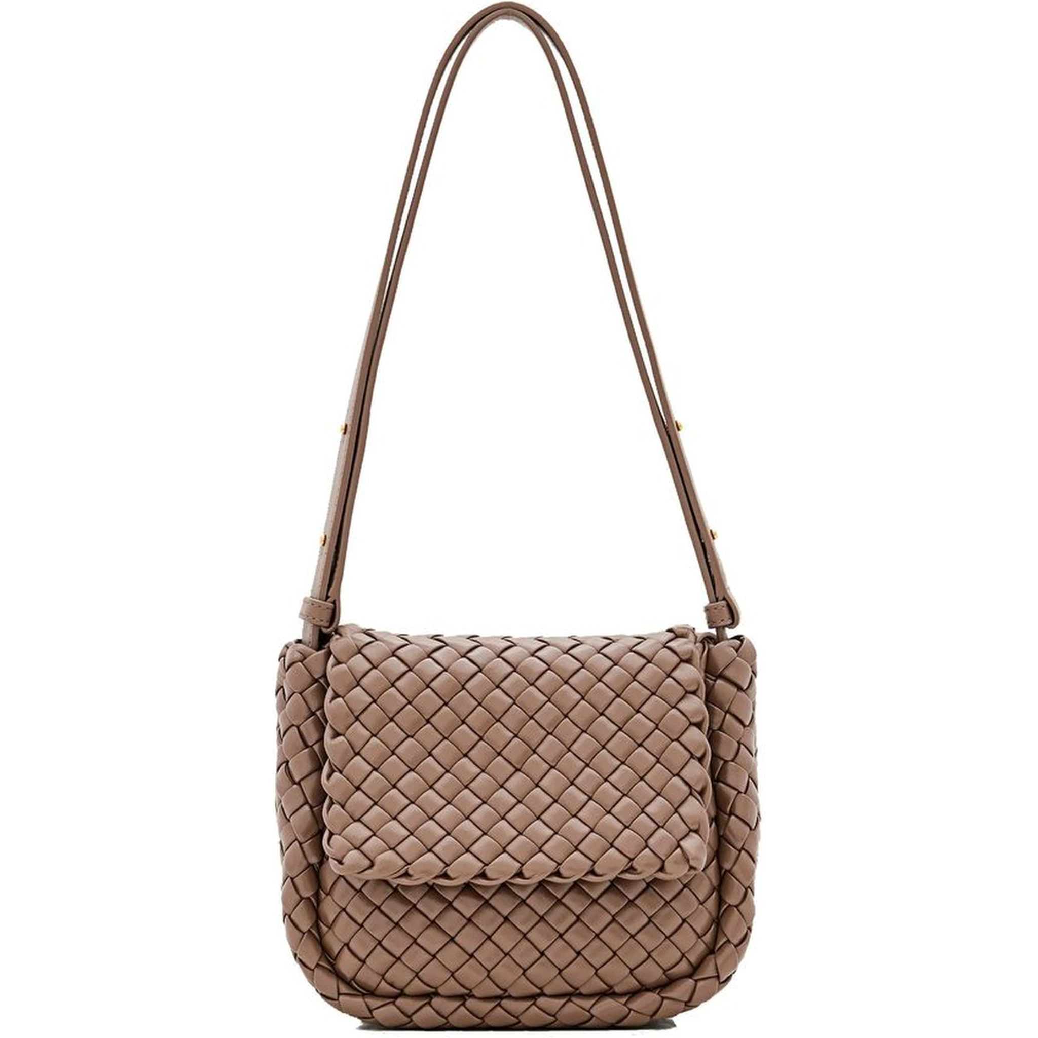 Brown Lamb Leather Shoulder Bag