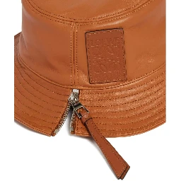 Brown Calfskin Bucket Hat