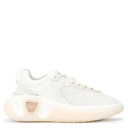 White Fabric Athletic Sneakers