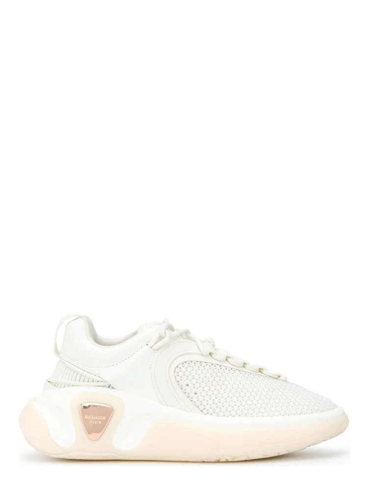 White Fabric Athletic Sneakers