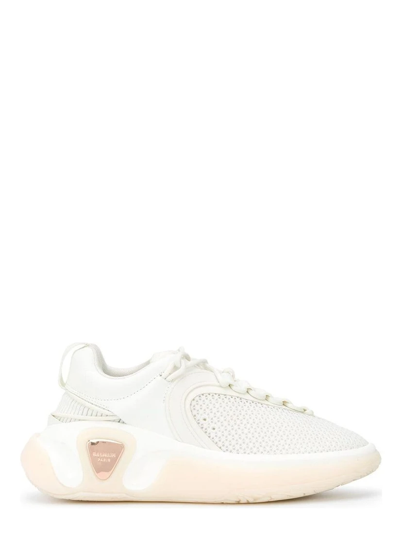 White Fabric Athletic Sneakers