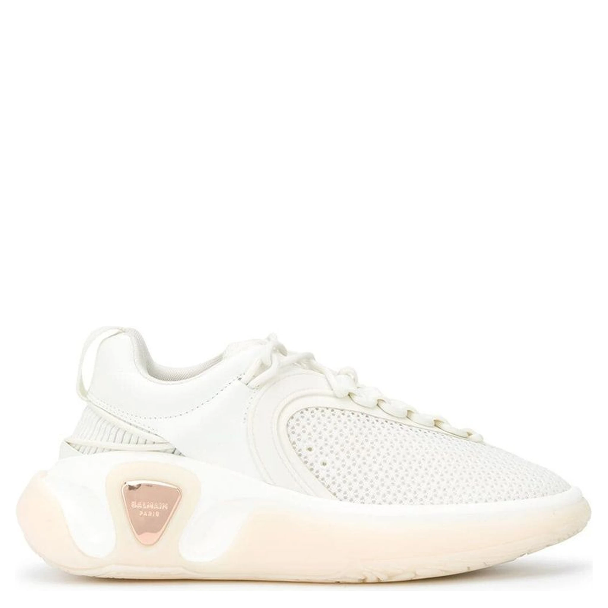 White Fabric Athletic Sneakers