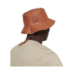 Brown Calfskin Bucket Hat