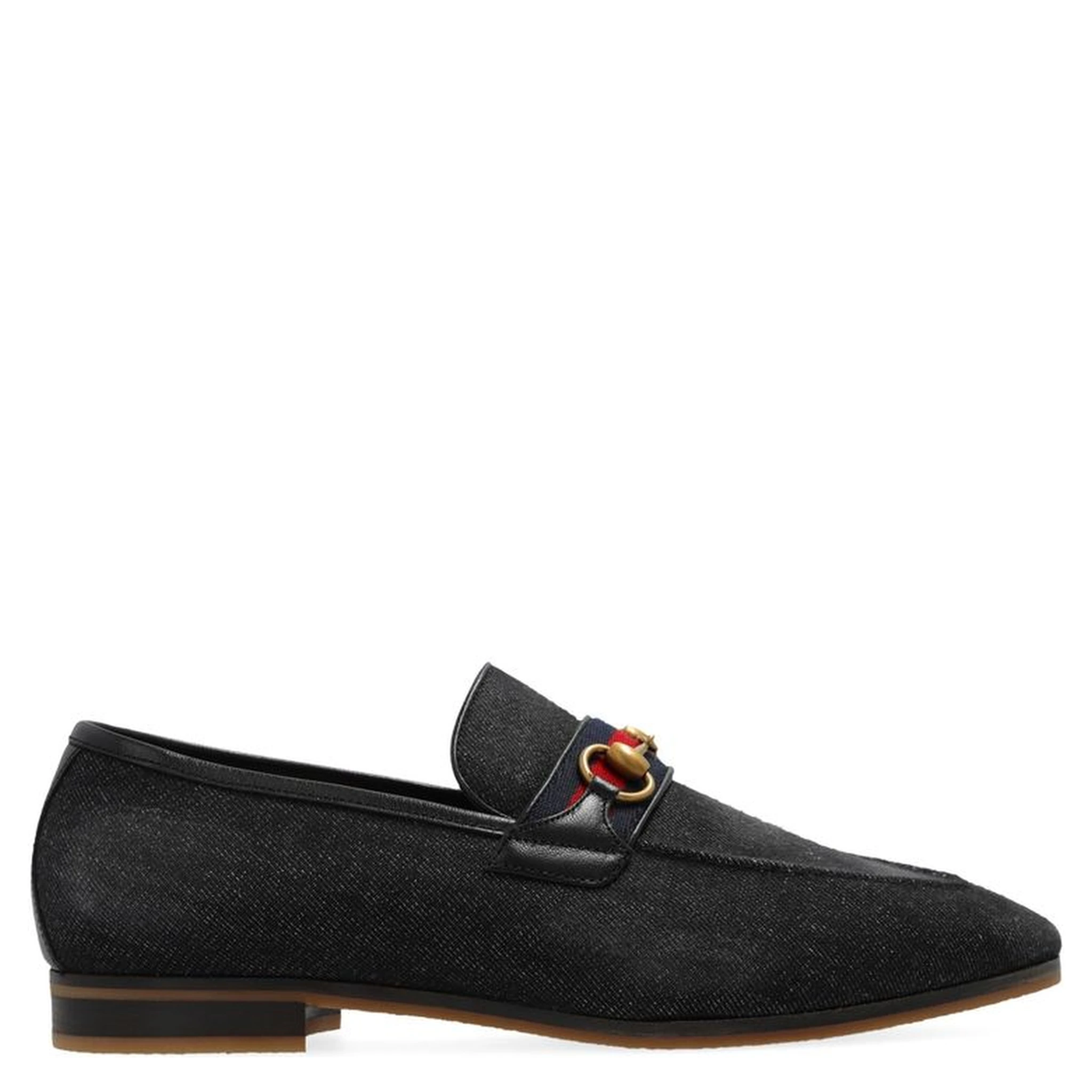 Black Fabric Slip-On Loafers