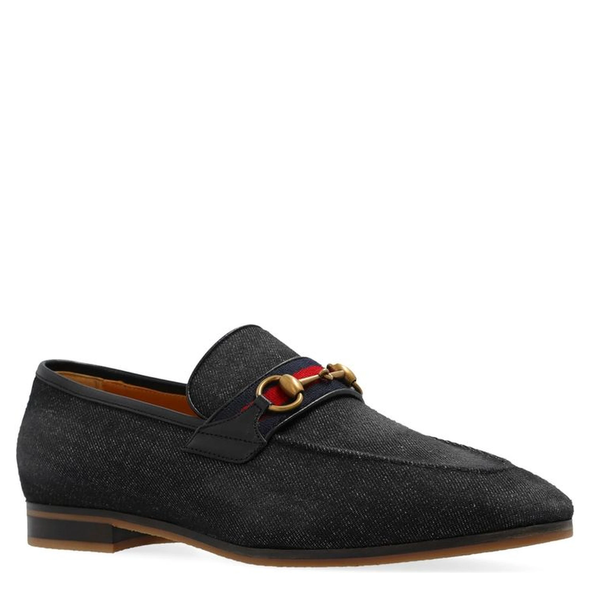 Black Fabric Slip-On Loafers