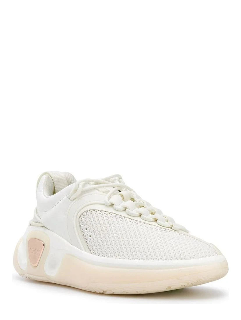 White Fabric Athletic Sneakers