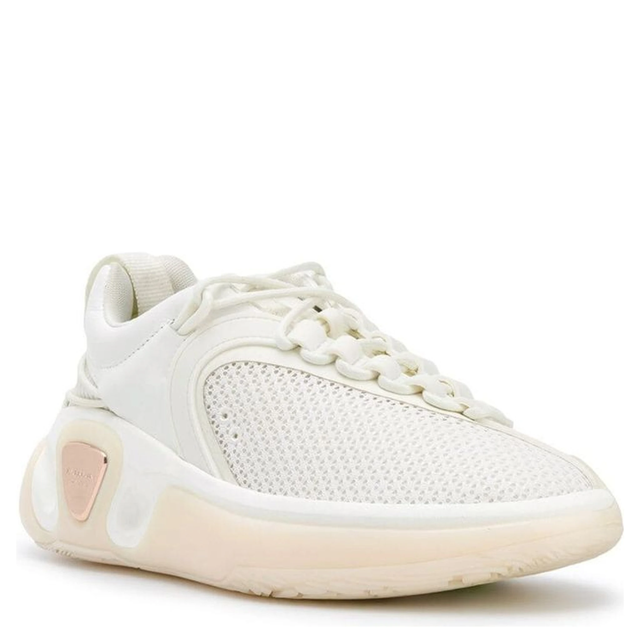 White Fabric Athletic Sneakers