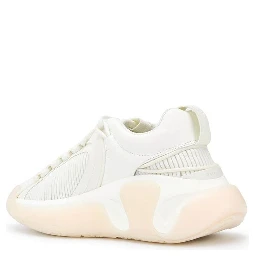 White Fabric Athletic Sneakers