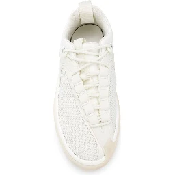 White Fabric Athletic Sneakers