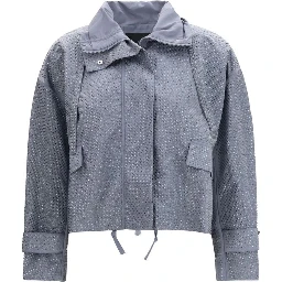 Light Blue Polyester Shell Jacket