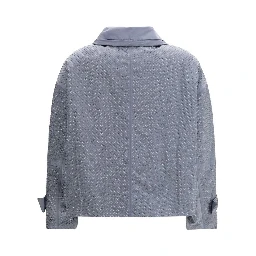 Light Blue Polyester Shell Jacket