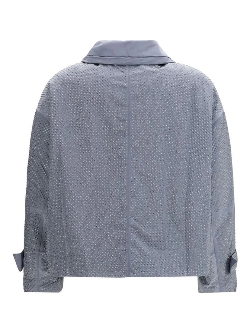 Light Blue Polyester Shell Jacket