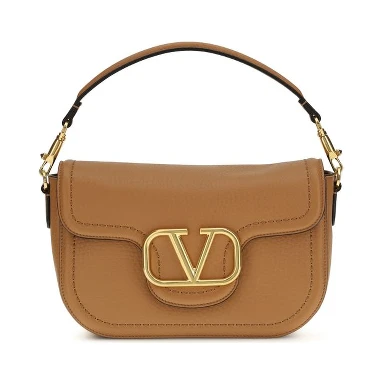 Beige Calf Leather Bos Taurus Shoulder Bag