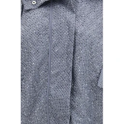 Light Blue Polyester Shell Jacket