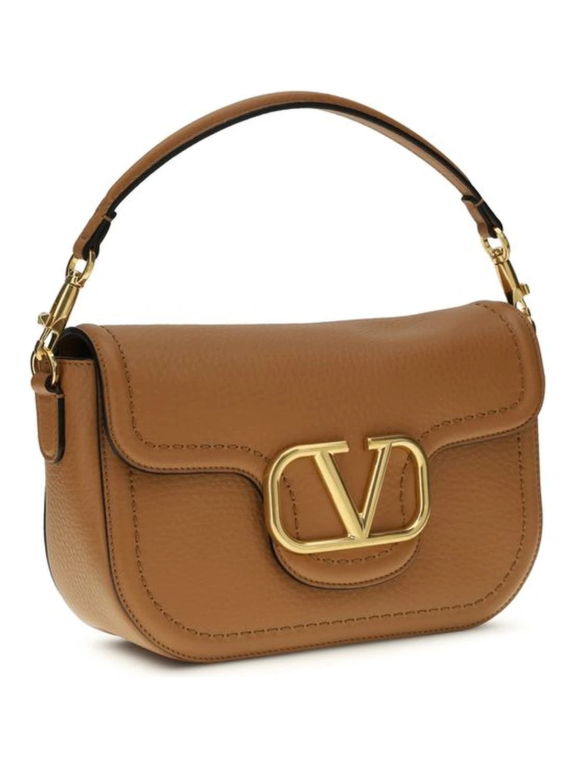 Beige Calf Leather Bos Taurus Shoulder Bag