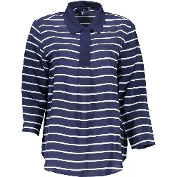 Blue Viscose Women Polo Shirt
