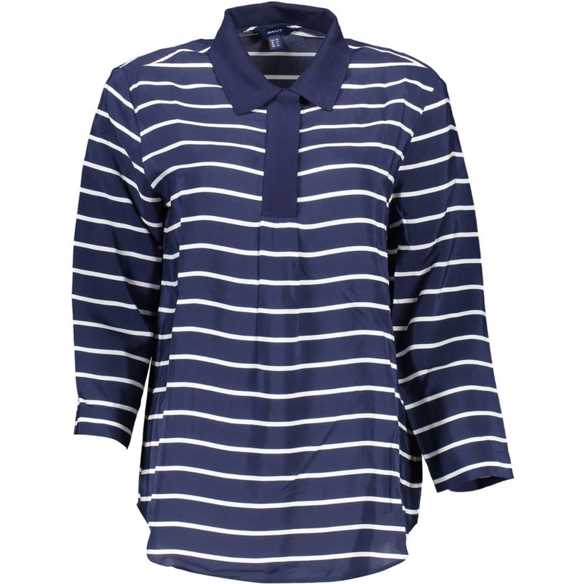 Blue Viscose Women Polo Shirt