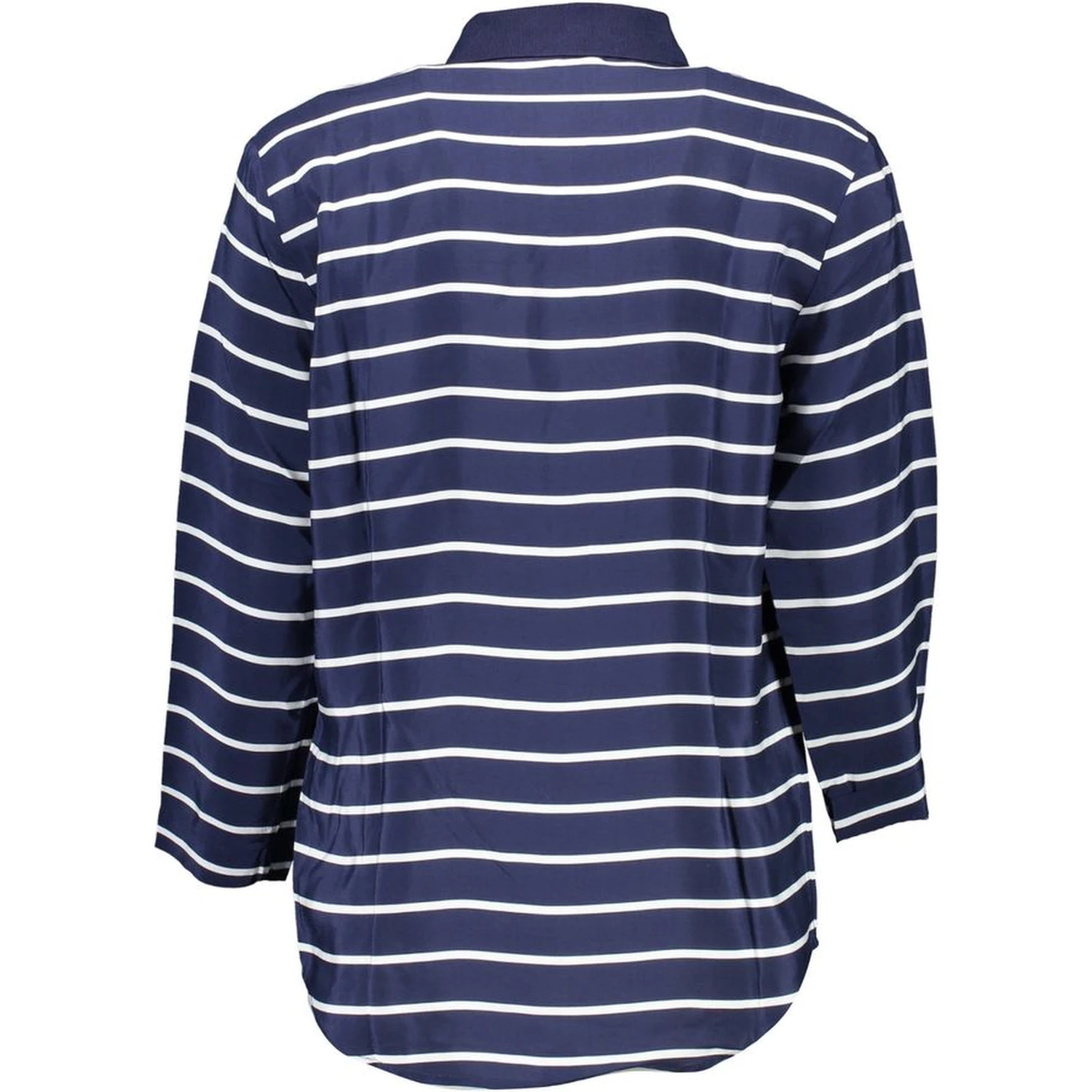 Blue Viscose Women Polo Shirt
