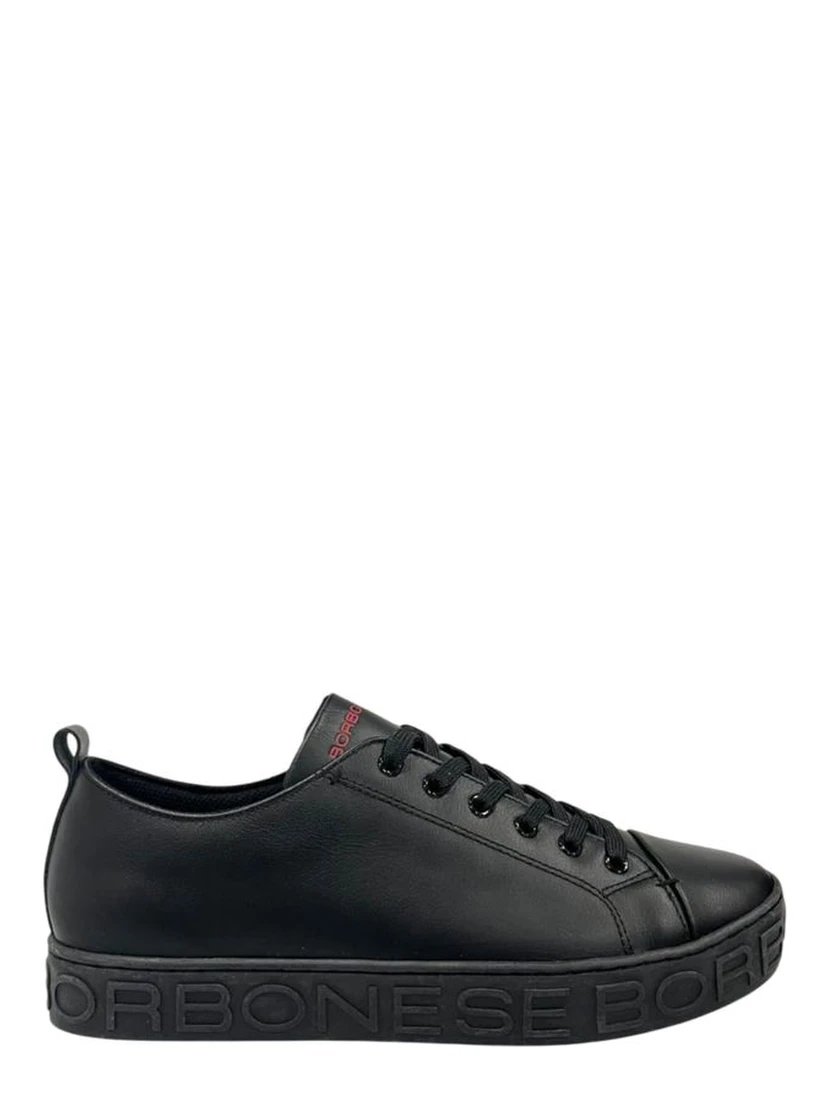 Black Leather Men Sneaker