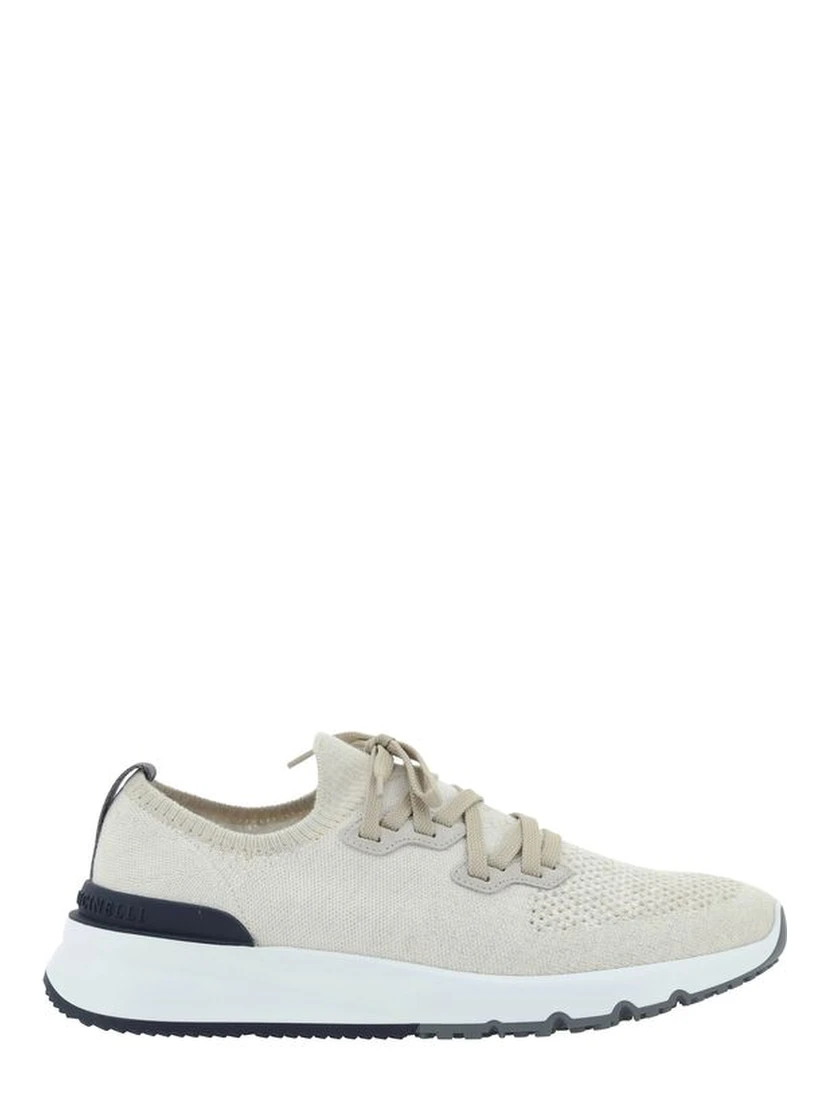 White Cotton Athletic Sneakers