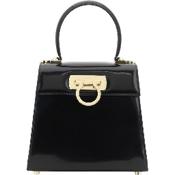 Black Calf Leather Bos Taurus Handbag