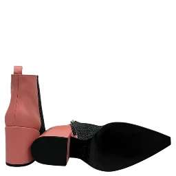 Pink Genuine Leather Women Boot