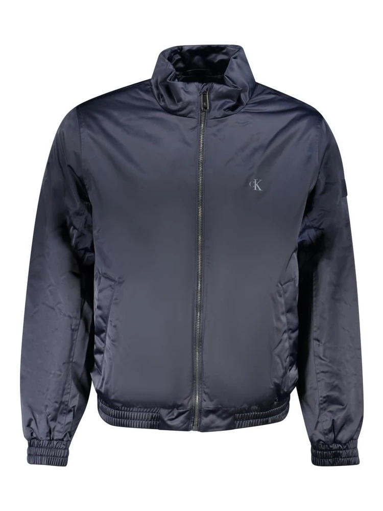 Blue Polyester Men Jacket
