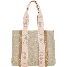 Brown Linen Shoulder Bag