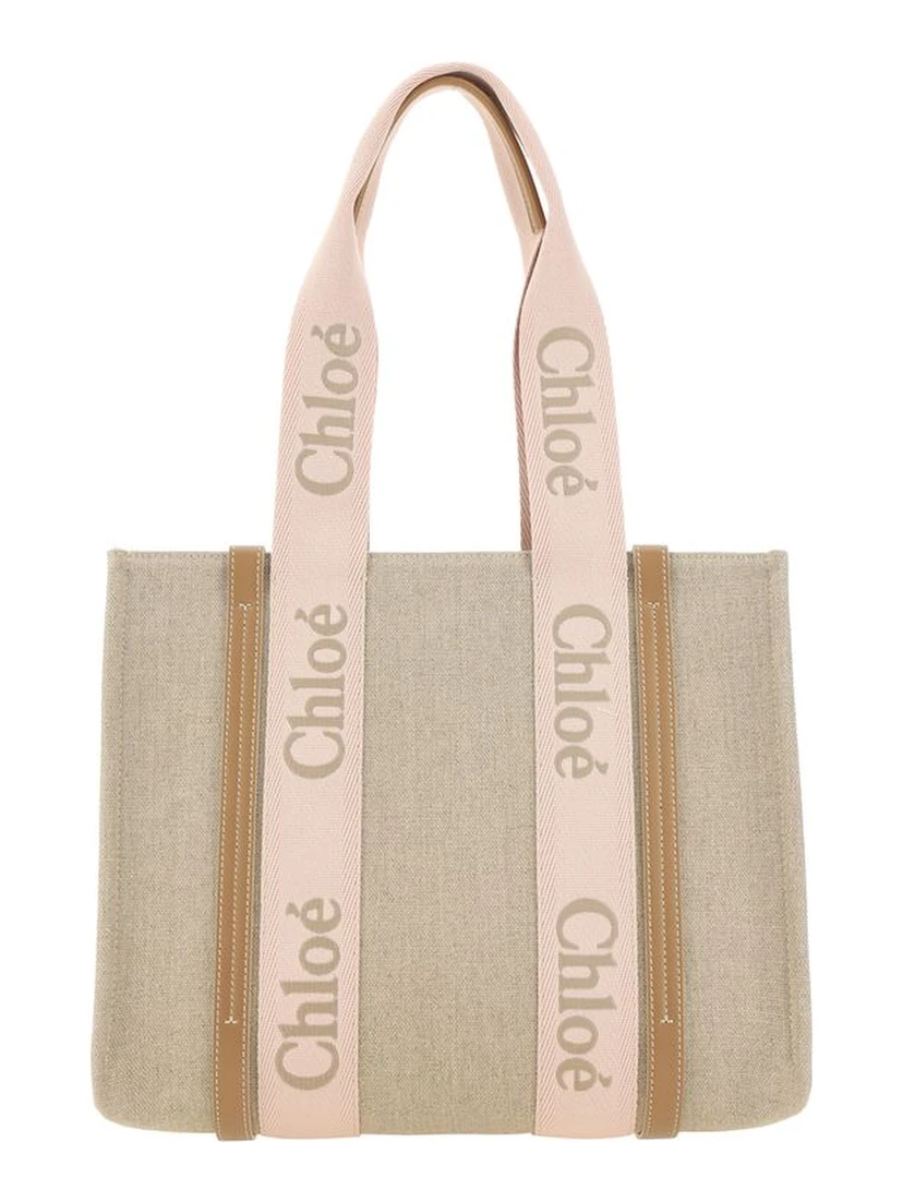 Brown Linen Shoulder Bag