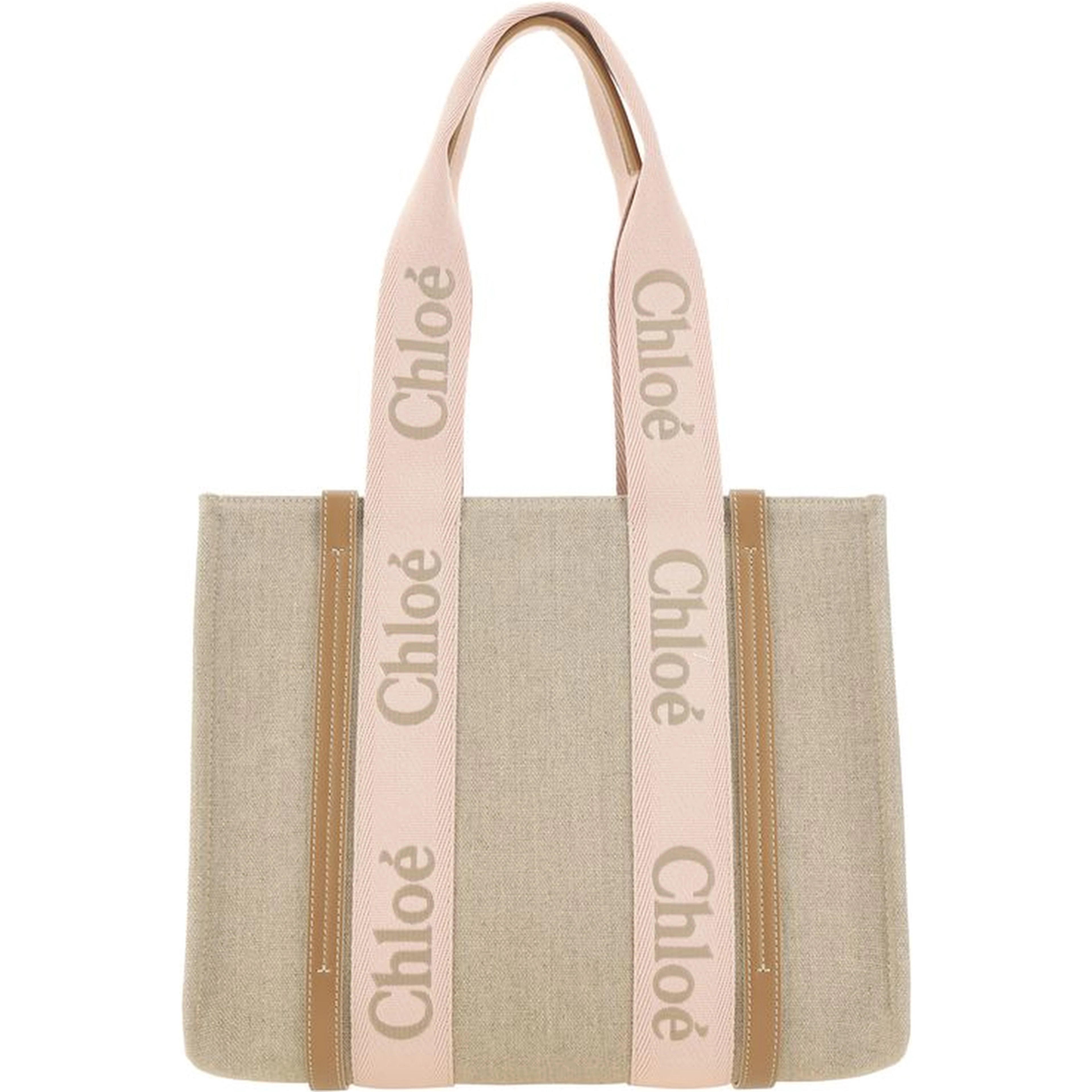 Brown Linen Shoulder Bag