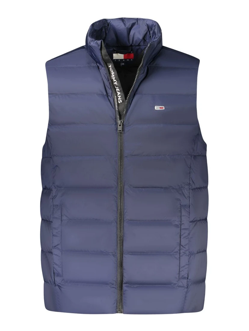 Blue Nylon Men's Sleeveless Jacket