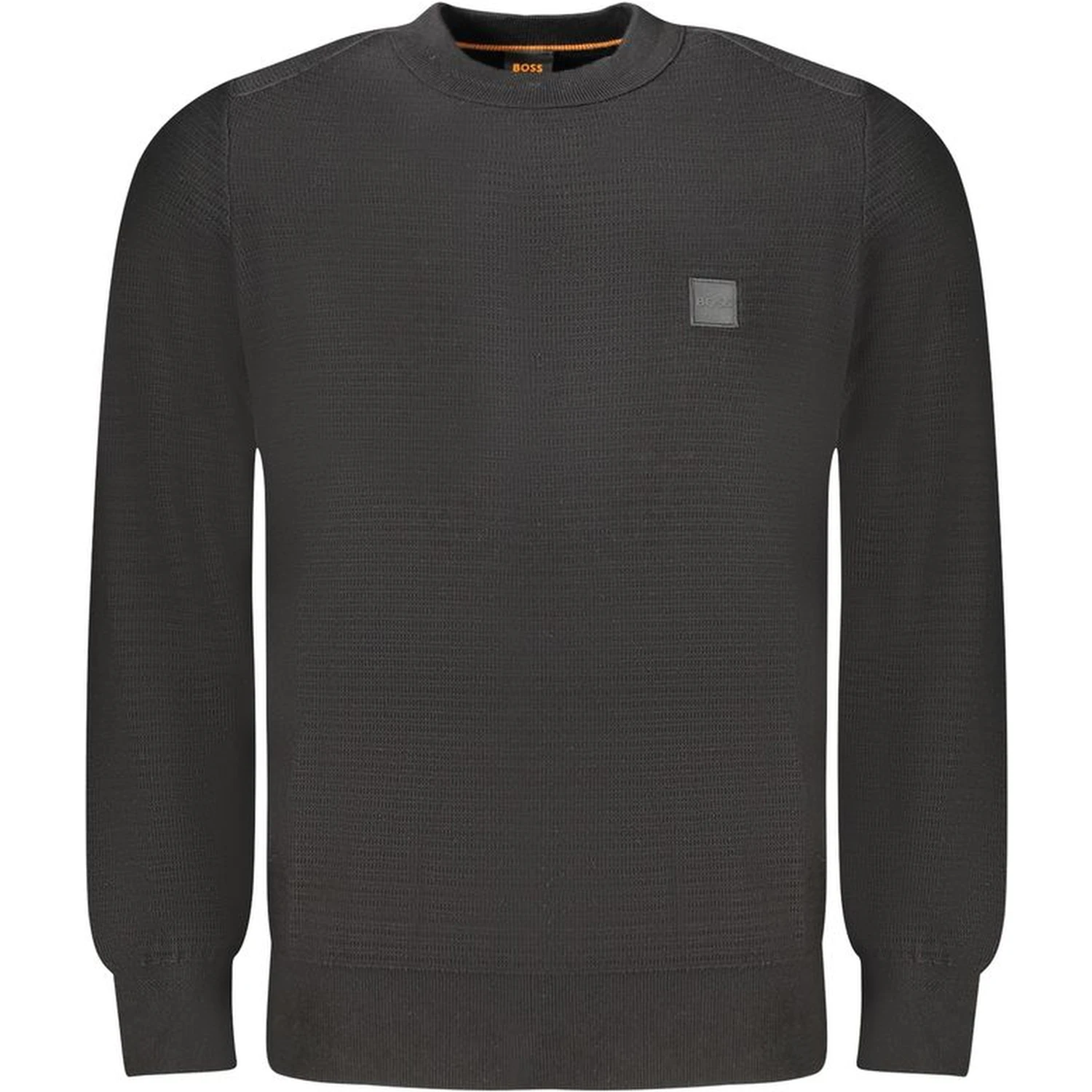 Black Cotton Men Sweater