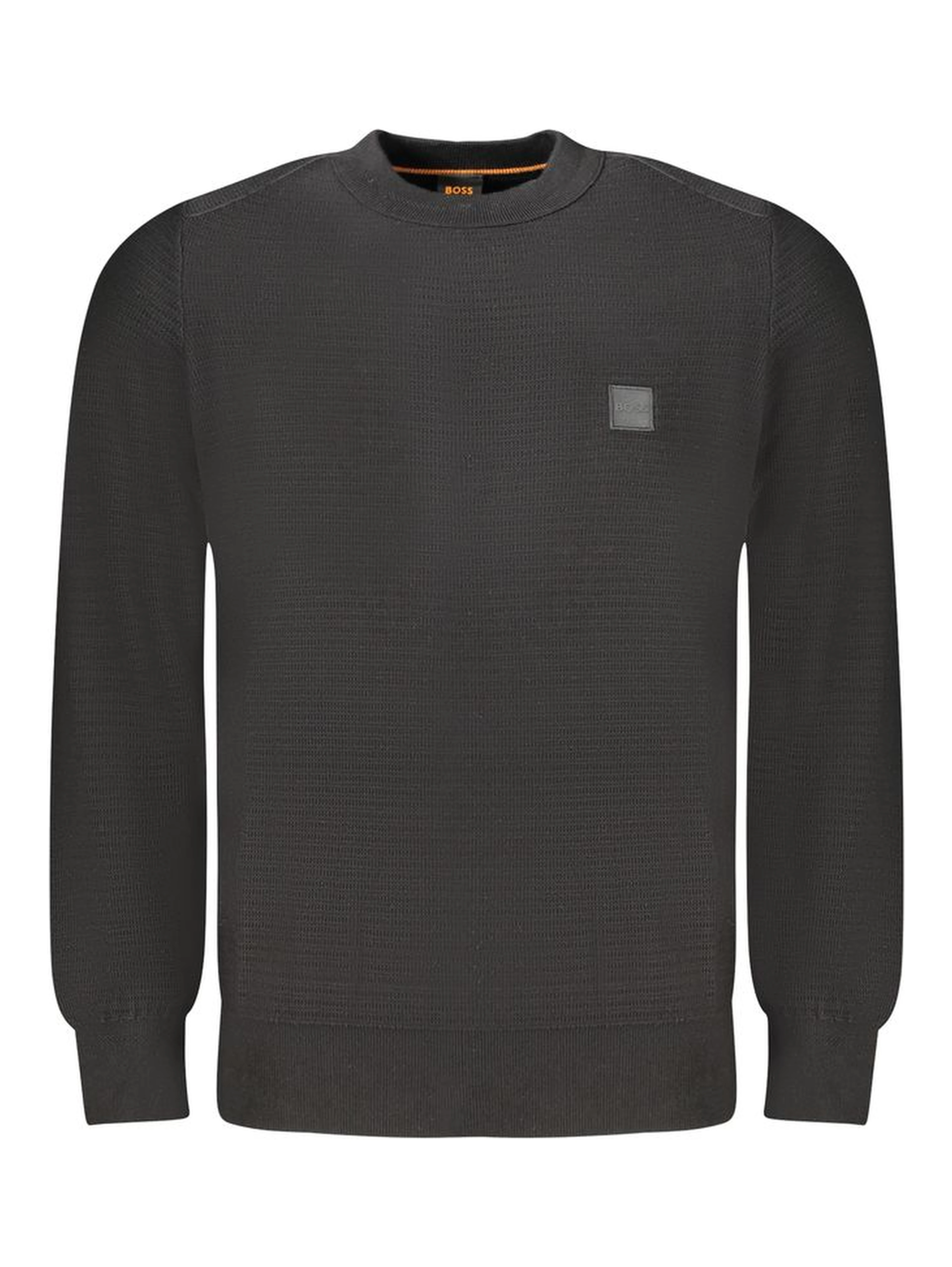 Black Cotton Men Sweater