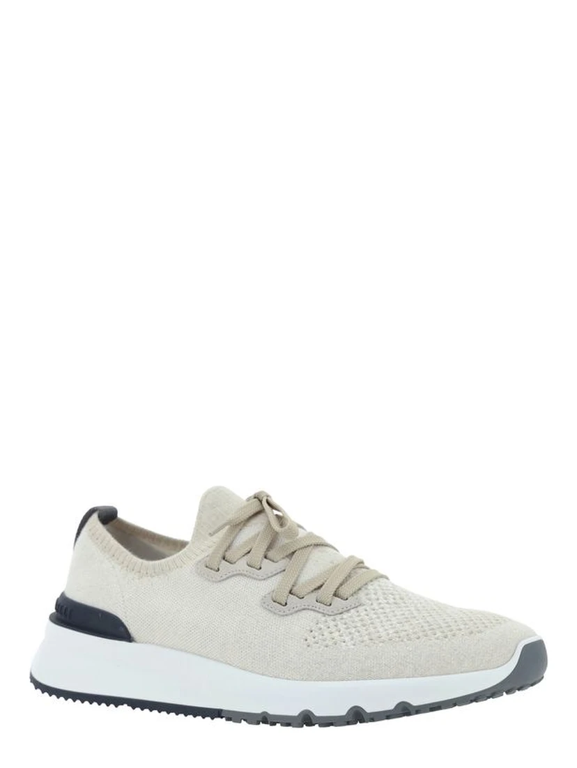 White Cotton Athletic Sneakers