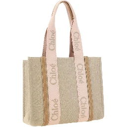 Brown Linen Shoulder Bag